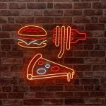 Pizza Hamburger Makarna Neon Tabela