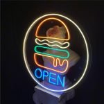 OPEN Hamburger Neon Tabela