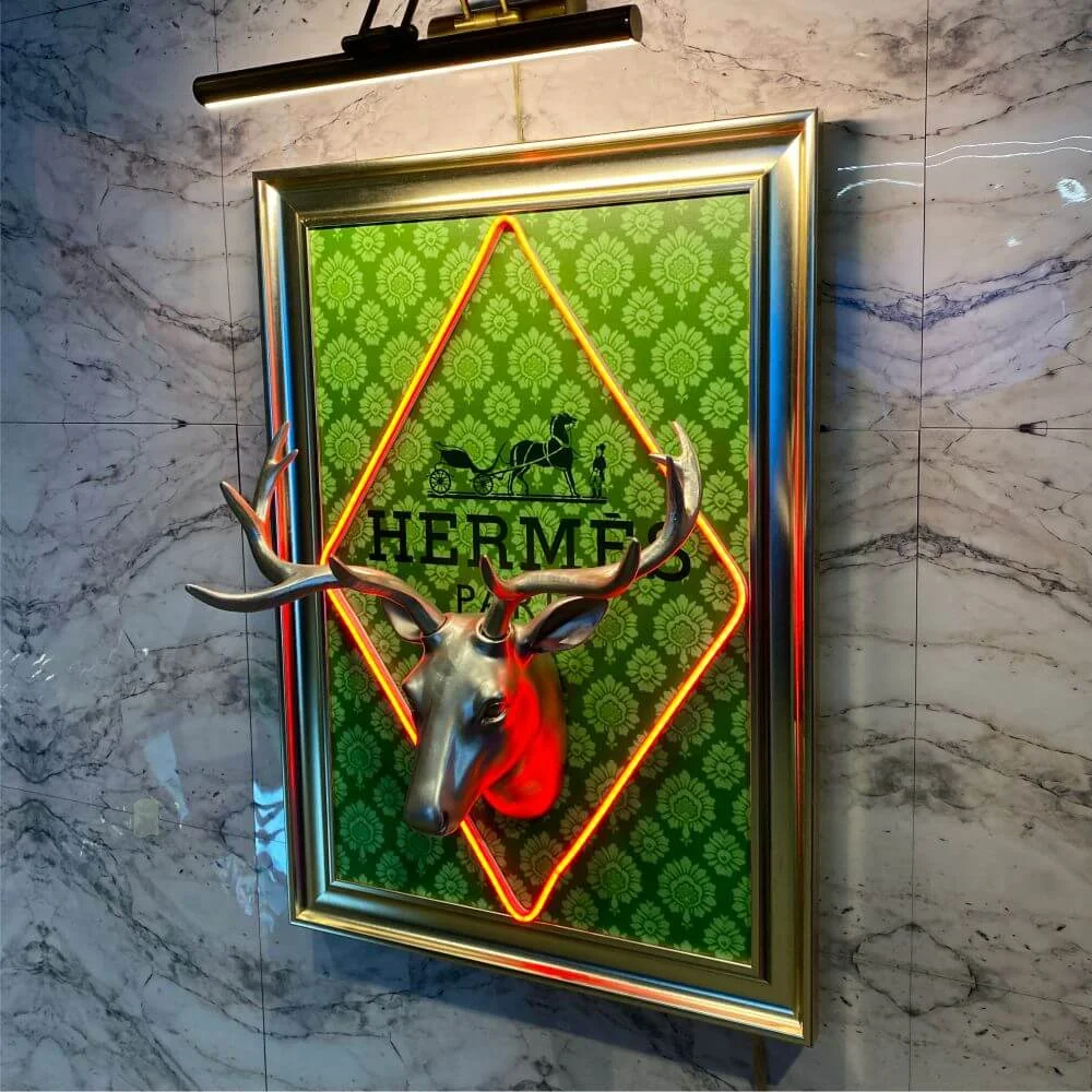 HERMES 3D Neptün Neon Jungle Tablo