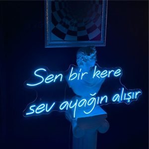Sen bir kere sev ayağın alışır Neon Tabela