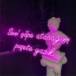 Seni çöpe atacağım poşete yazık Neon Tabela