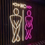 MAN WOMAN WC Ok İşaretli Neon Tabela