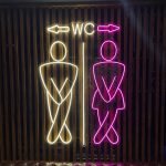 MAN WOMAN WC Ok İşaretli Neon Tabela