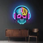Kulaklık Pop Art Neon Tabela