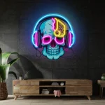 Kulaklık Pop Art Neon Tabela