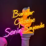 Buralar Güzelse Senin Sayende Neon Tabela