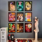 Klasik Canvas 9'lu Set Neon Art