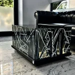 Premium Infinity Black-White Neon Table