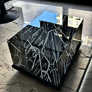 Premium Infinity Black-White Neon Table